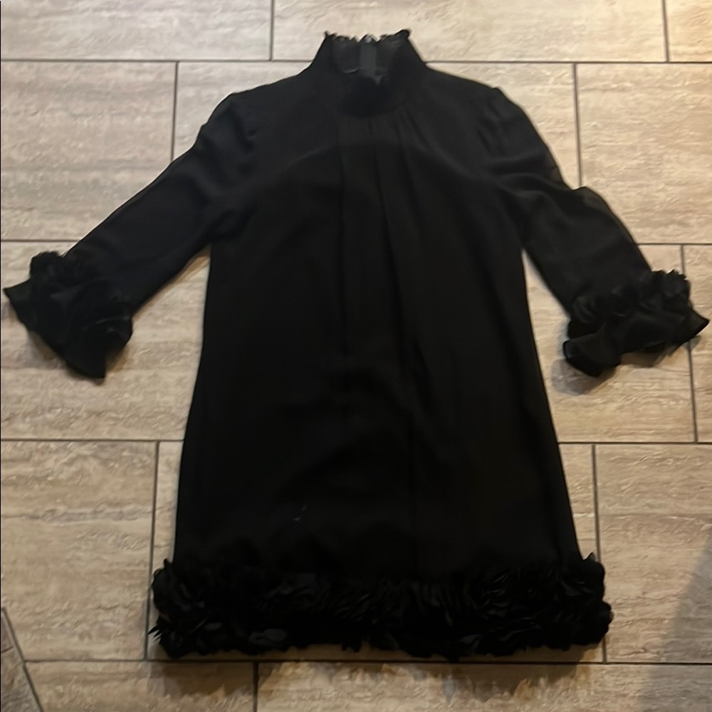 Alex Marie Black Dress with Ruffle Details